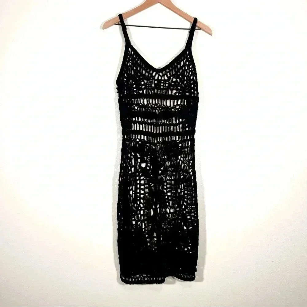 Dolce Cabo Black Crochet Dress - Picture 1 of 8